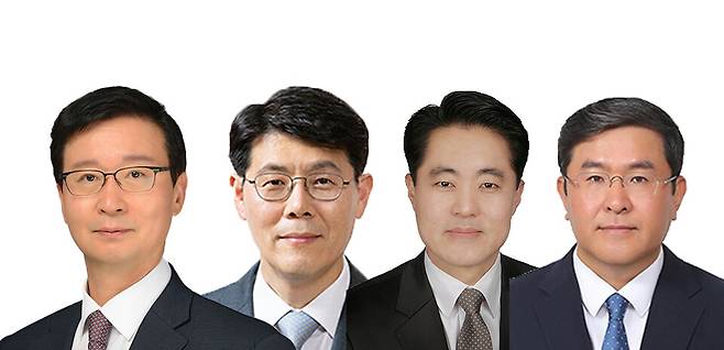 (왼쪽부터)송경호 전 부산고검장, 고형곤 전 수원고검 차장검사, 신자용 전 대검 차장검사, 양석조 전 서울동부지검장 ⓒ시사저널 양선영 디자이너·연합뉴스