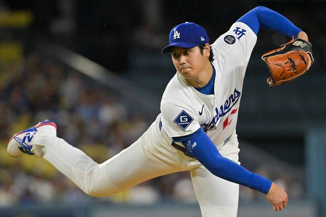 LA다저스 오타니 쇼헤이가 시즌 첫 퀄리티스타트를 기록했지만 승리를 챙기는데 실패했다. 사진은 다저스에서 활약 중인 오타니의 모습. /사진=로이터