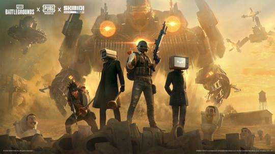 'PUBG: 배틀그라운드'와 '배틀그라운드 모바일'의 '스키비디 토일렛' 협업 관련 이미지. 자료 제공 : 크래프톤