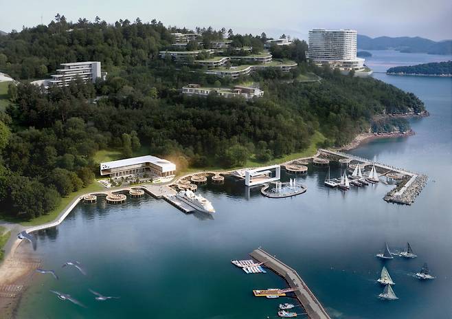 경남 통영 복합해양리조트 조감도.