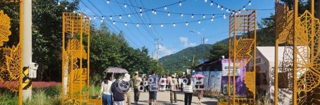 ▲ ‘꽃마을 인제’ 2025 인제 가을꽃 축제가 27일 개막했다. 올해로 7회째를 맞은 가을꽃 축제는 오는 10월 19일까지 23일간 인제군 북면 용대관광지 일원에서 열린다. 인제 꽃축제의 특별함을 선사하기 위해 차별화된 공간 구성과 함께 체험 프로그램이 강화됐으며 △행복하길 △사랑하길 △소통하길 △힐링하길 등 네 가지 테마로 꾸며졌다. 축제장 곳곳에 인파가 몰리고 있다. 이동명 기자