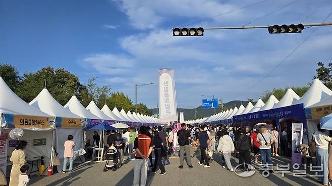 천일홍체험관, 가족체험관 등에 시민들이 몰려 인산인해를 이루고 있다. 사진=박홍기 기자