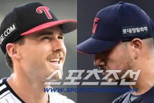 LG 톨허스트와 롯데 벨라스케즈. 스포츠조선DB