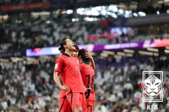 지난해 1월 아시아축구연맹(AFC) 아시안컵 16강전 사우디아라비아전 당시 조규성. /사진=대한축구협회 제공