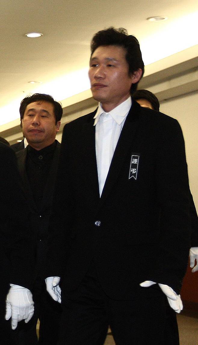 故 배삼룡 발인에 참석한 코미디언 김정렬 /사진=스타뉴스