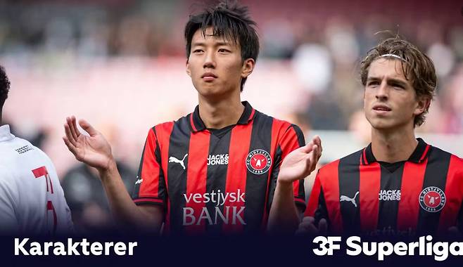 덴마크 헤르닝 MCH 아레나에서 열린 2025~2026시즌 수페르리가 10라운드 경기 최우수 선수로 조명받은 이한범. /사진=덴마크 TV2 갈무리