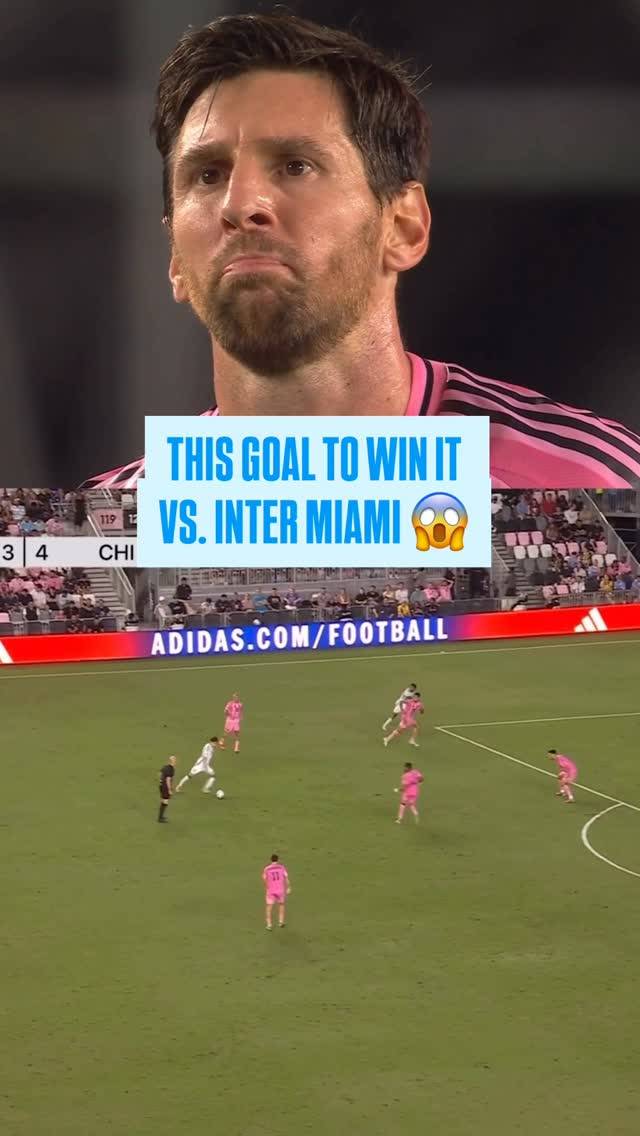 인터 마이애미 메시가 1일 시카고 파이어와의 MLS 정규리그 홈 경기 중 실점하며 아쉬움을 드러내고 있다. 사진=ESPN FC SNS