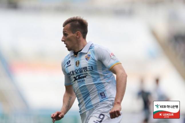 지난 2018년 K리그 울산에서 뛰던 시절 미슬라프 오르시치(오르샤). /사진=한국프로축구연맹