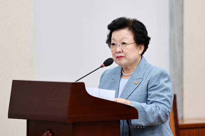 이배용 국가교육위원회 위원장이 지난 8월25일 오전 서울 여의도 국회에서 열린 국회 교육위원회 전체회의에서 제안 발언하고 있다. /사진=뉴스1