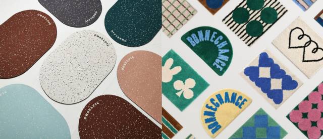 오셀픽의 ‘빨아쓰는 규조토 발매트’(좌)와 보웰의 ‘푹신한 롱파일 자카드 발매트’(우)/사진=오늘의집