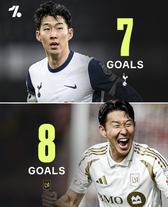 손흥민이 지난 시즌 토트넘에서 기록한 리그 득점 기록을 LAFC 합류 후 단, 8경기 만에 넘어섰다. 원풋볼(onefootball) SNS
