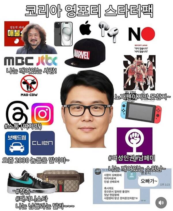 ▲ '영포티' 모습과 특징 정리한 이미지. 온라인 커뮤니티 갈무리