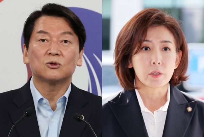 안철수 국민의힘 의원(왼쪽), 나경원 국민의힘 의원. 사진=중부일보.연합뉴스