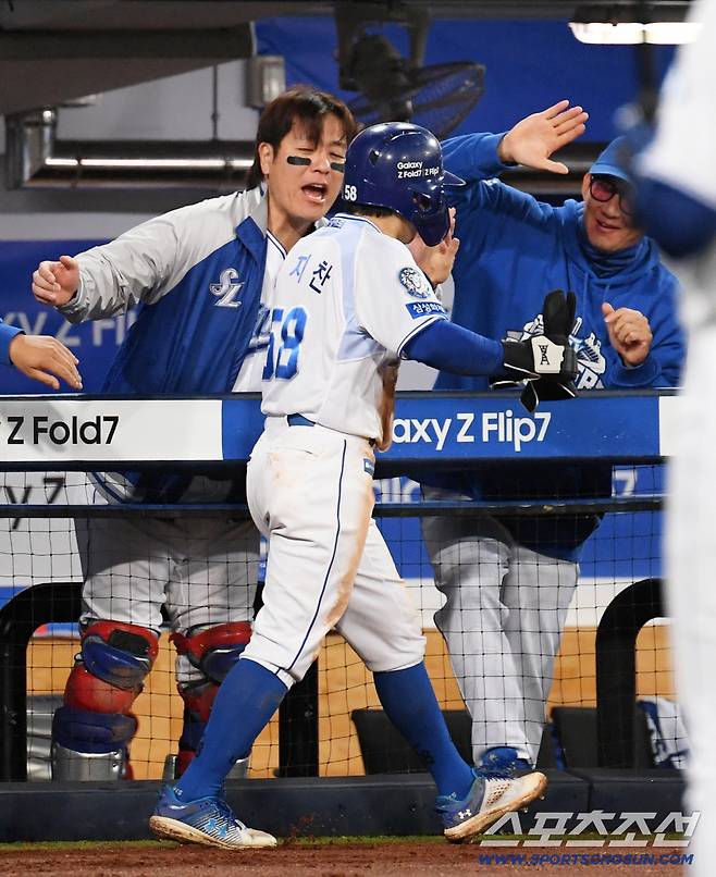 김지찬 활약에 거의 울기 일보 직전인 최고참 강민호.