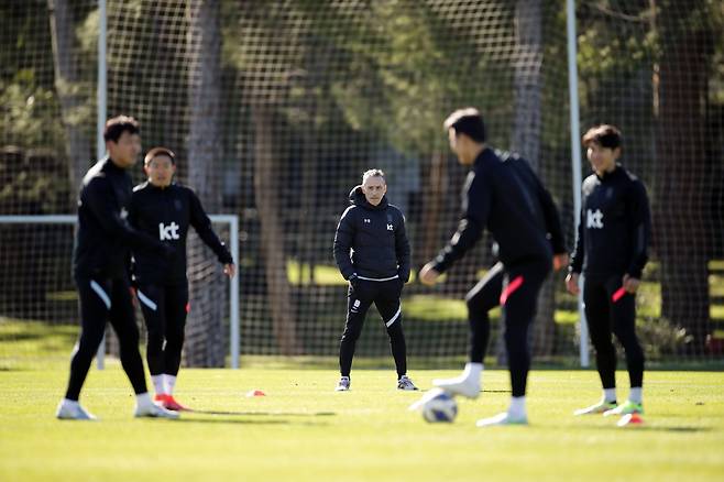 2022카타르월드컵 본선을 준비하던 2022년 1월 ‘벤투호’는 튀르키예 안탈리아에서 전지훈련을 하며 ‘옥석가리기’에 나섰다. 사진제공|대한축구협회