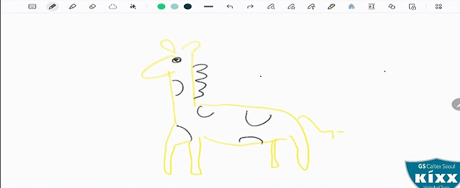 GS칼텍스 유서연과 레이나가 이영택 그림의 이미지를 동물로 나타낸 그림. SBS스포츠 중계화면 캡처