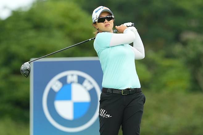 김세영이 17일 열린 BMW 레이디스 챔피언십 2025 2라운드 6번 홀에서 티샷을 하고 있다. 사진 | 대회조직위