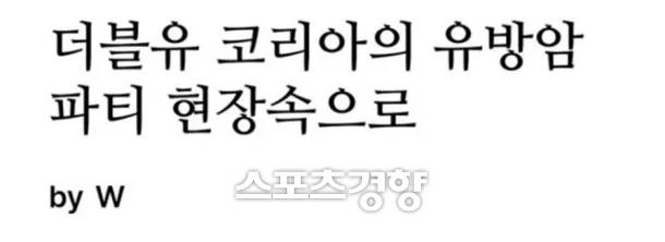 더블유 코리아 공식 홈페이지 캡처