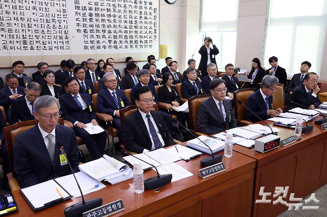 21일 국회 법제사법위원회의 제주지법 등 국정감사. 윤창원 기자