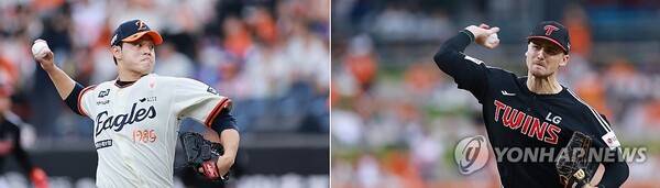 문동주(왼쪽)·앤더스 톨허스트. ⓒ연합뉴스