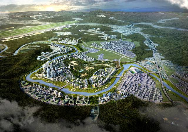 TK신공항과 군위하늘도시 조감도.