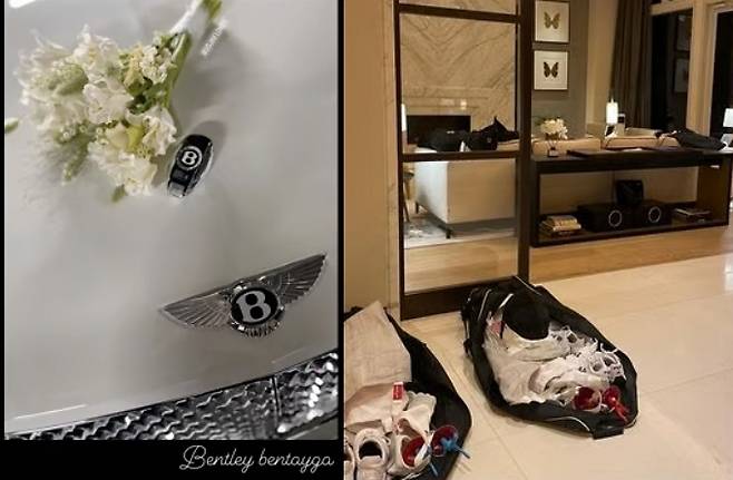 남현희가 SNS(소셜미디어)를 통해 인증한 고가 선물과 1박 숙박비가 1200만원인 스위트룸 /사진=남현희 인스타그램