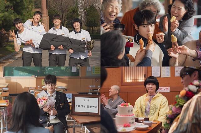 배우 강하늘이 완벽한 엘리트 태정 역을, 김영광이 새로운 목표를 찾게 된 도진 역을, 차은우가 월드 뮤직 페스티벌 DJ를 꿈꾸는 연민 역을, 강영석이 종교에 귀의한 금복 역을 맡았다. /㈜쇼박스