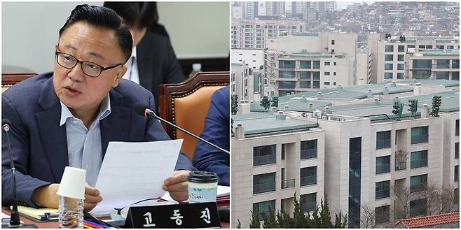 고동진 국민의힘 의원(왼쪽)과 그가 소유한 서울 용산구 한남더힐 전경. ⓒ시사저널 임준석