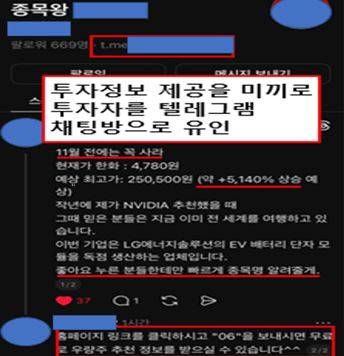 불법 리딩방. 사진 금융감독원 제공
