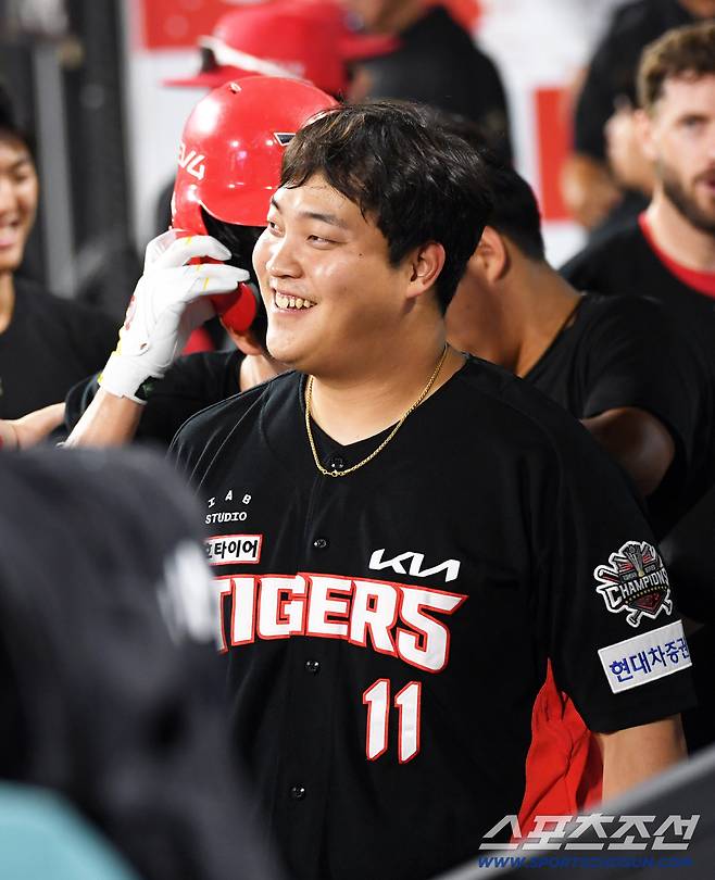 29일 수원KT위즈파크에서 열린 KBO리그 KT 위즈와 KIA 타이거즈의 경기. KIA 조상우가 미소 짓고 있다. 수원=박재만 기자 pjm@sportschosun.com/2025.08.29/