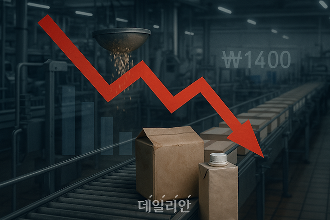 멈춰 선 식품공장처럼, 성장 대신 생존이 과제가 된 2026년 식품산업. ⓒ챗GPT