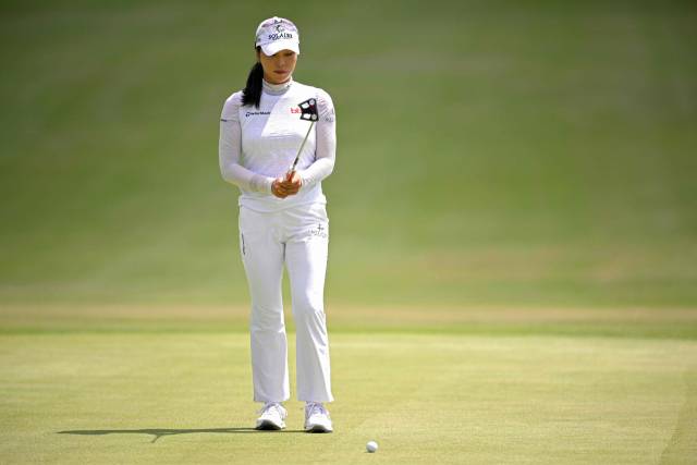 퍼팅을 준비하고 있는 윤이나. 사진 제공=AFP연합뉴스