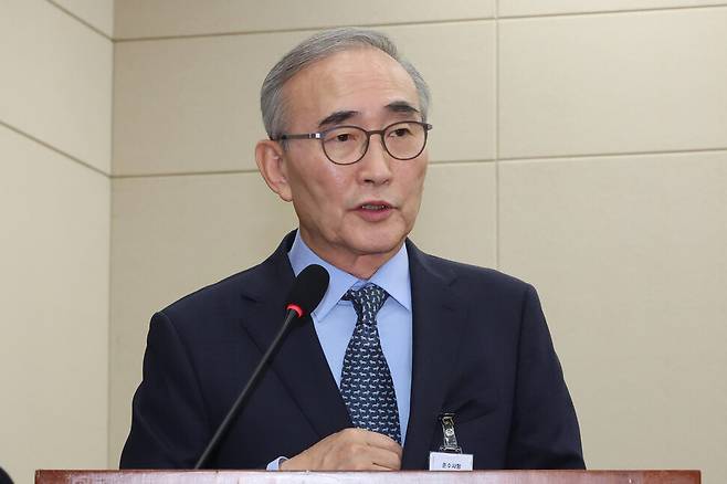 지난 10월21일 국회 과학기술정보방송통신위원회에서 열린 정보통신기술(ICT) 분야 산하기관 국정감사에 출석한 김영섭 케이티 대표. 연합뉴스