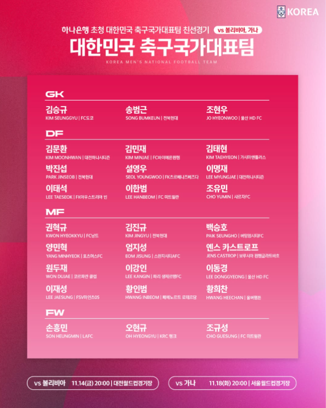 사진=KFA SNS