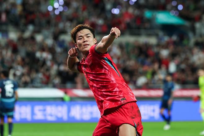 파괴력이 좋고 저돌적인 오현규는 ‘홍명보호’에서 높은 기여도를 보여줬다. 조규성의 가세로 경쟁이 한층 치열해졌지만 그를 향한 대표팀의 신뢰는 단단하다. 사진제공|대한축구협회
