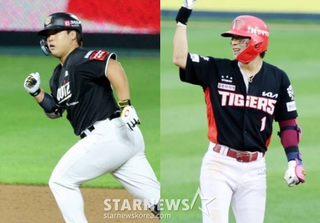 강백호(왼쪽)와 박찬호. /사진=강영조 선임기자