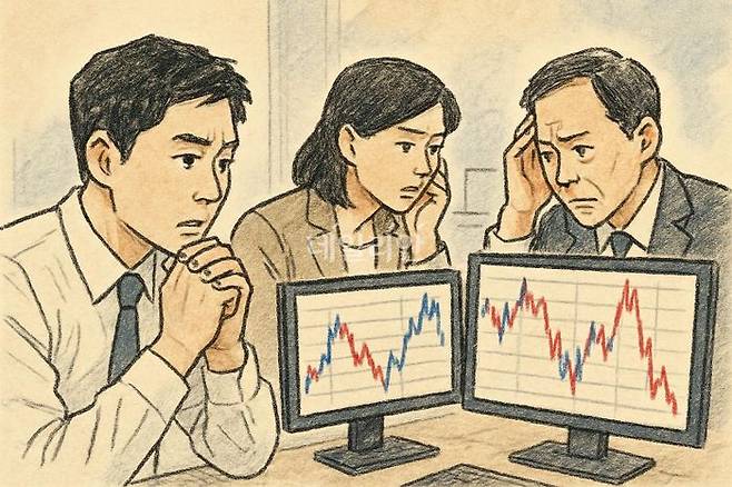 국내 증시의 상승 랠리에 ‘빚투(빚내서 투자)’ 개미가 증가하면서 반대매매 주의보가 확산하고 있다. ⓒ데일리안 AI 삽화 이미지