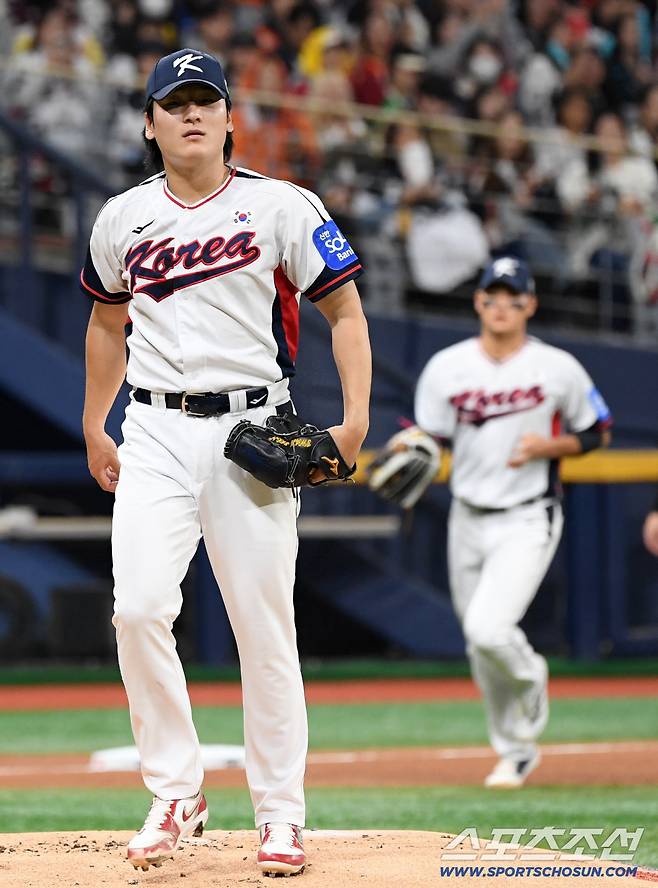 2025 K-BASEBALL SERIES 대한민국과 체코의 평가전이 8일 고척스카이돔에서 열렸다. 곽빈이 숨을 고르고 있다. 고척=박재만 기자 pjm@sportschosun.com/2025.11.08/