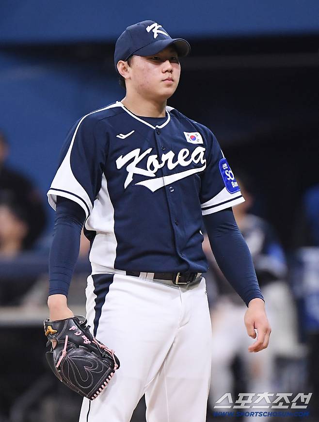 9일 서울 고척스카이돔에서 열린 한국과 체코의 야구대표팀 평가전. 7회말 등판한 배찬승의 자신감 넘치는 모습. 고척=정재근 기자 cjg@sportschosun.com/2025.11.9/