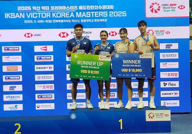 김재현과 정나은이 익산 코리아마스터즈 배드민턴 선수권대회 혼합복식에서 우승했다. 김종석