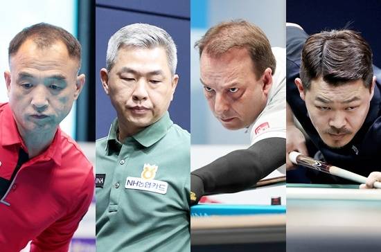 올시즌 7차전 하이원리조트PBA챔피언십 우승향방이 (왼쪽부터) 이승진-마민껌, 산체스-이상용 4강 대결로 압축됐다. (사진=PBA)