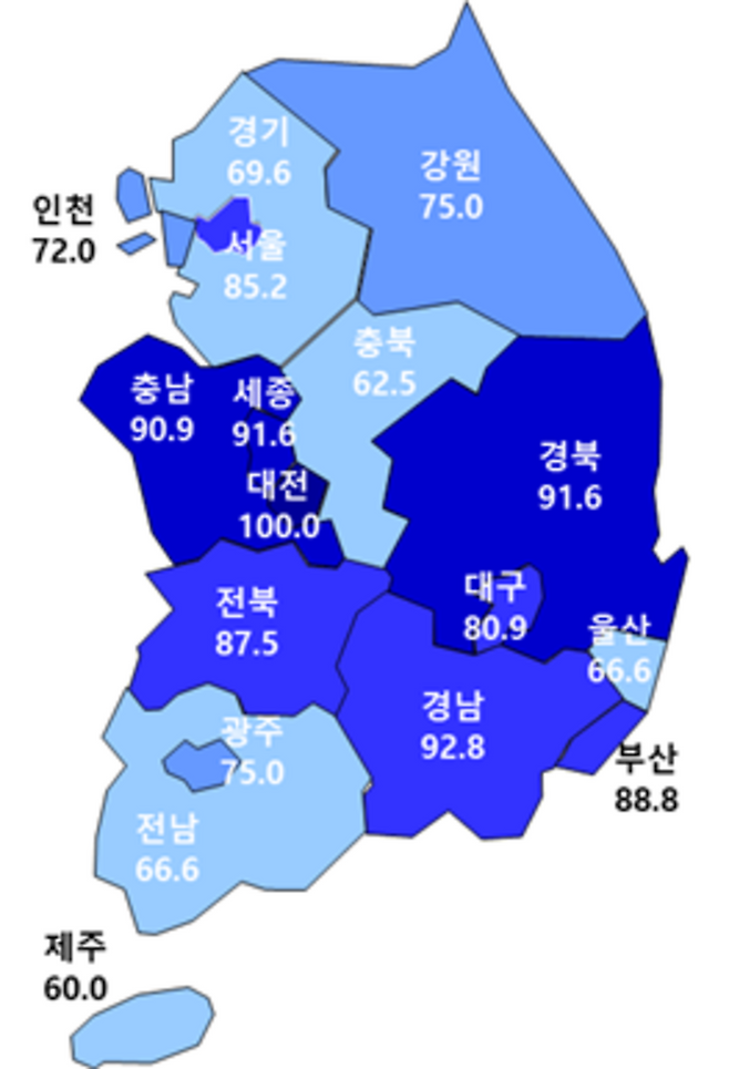 ▲11월 전국 아파트 입주전망지수./사진제공=주택산업연구원