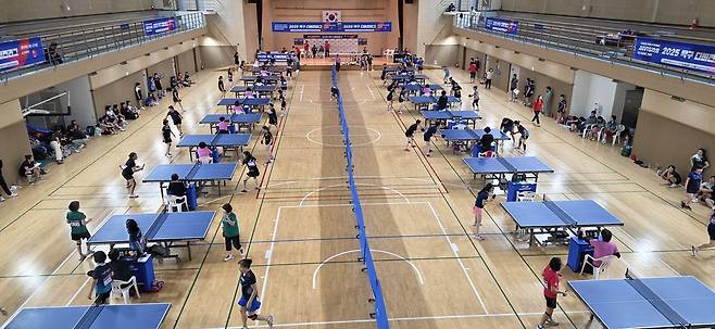 탁구 디비전 리그 장면. 대한탁구협회