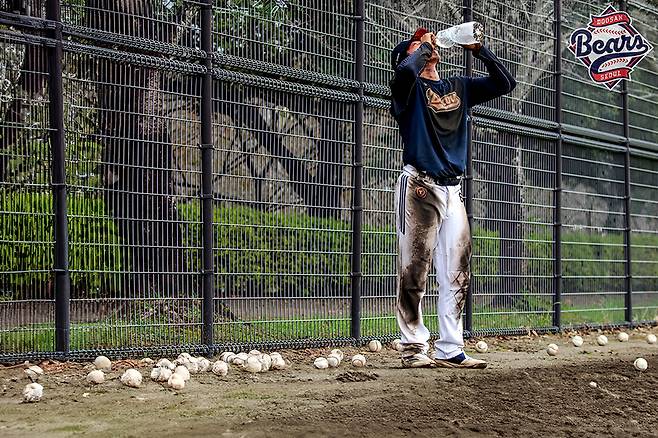 두산 베어스 오명진의 미야자키 마무리캠프 훈련 모습. /사진=두산 베어스 제공