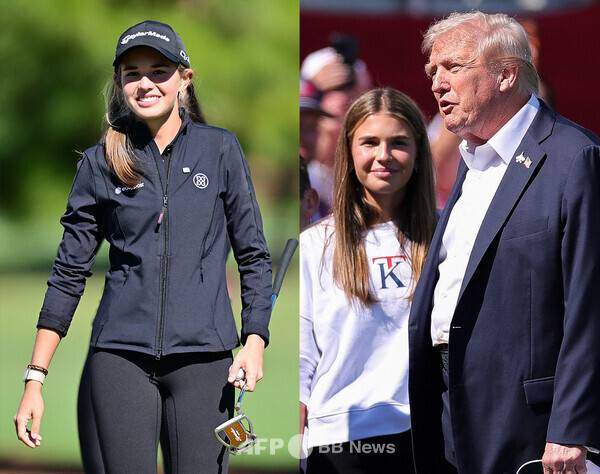 2025년 미국여자프로골프(LPGA) 투어 디 안니카 드리븐 바이 게인브리지 앳 펠리컨 대회에 출전하는 '도널드 트럼프 미국 대통령의 손녀'인 아마추어 선수 카이 트럼프(미국). 사진제공=ⓒAFPBBNews = News1 (사진을 무단으로 사용하지 마십시오.)