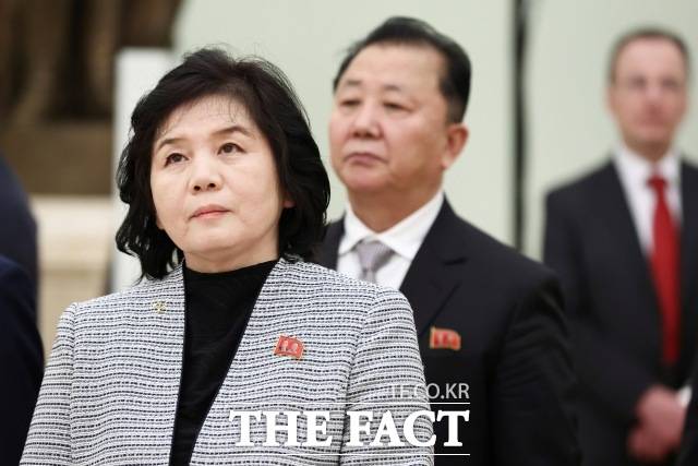 최선희 북한 외무상은 주요 7개국(G7) 외교장관이 북한의 완전한 비핵화 원칙을 재확인하는 성명을 발표한 데 대해 "단호히 규탄 배격한다"고 관영매체를 통해 14일 밝혔다. /AP. 뉴시스