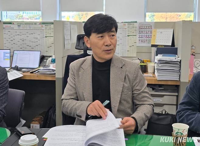 이정근 대전정보문화산업진흥원 단장이 대전특수영상영화제 행사에 대해 설명하고 있다. 사진=명정삼 기자