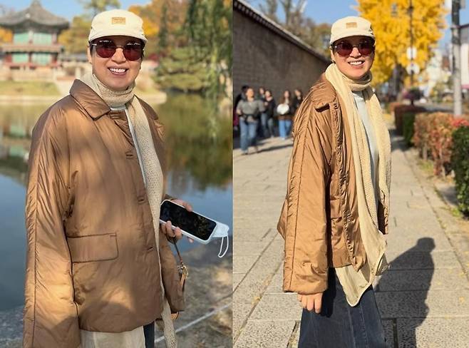 박미선은 15일 자신의 SNS에 가을 햇살 아래 나들이를 즐기는 모습을 공개했다. 단풍이 붉게 물든 경복궁 풍경 속에서 환하게 웃고 있는 그의 모습은 팬들의 응원을 이끌었다. 사진=SNS