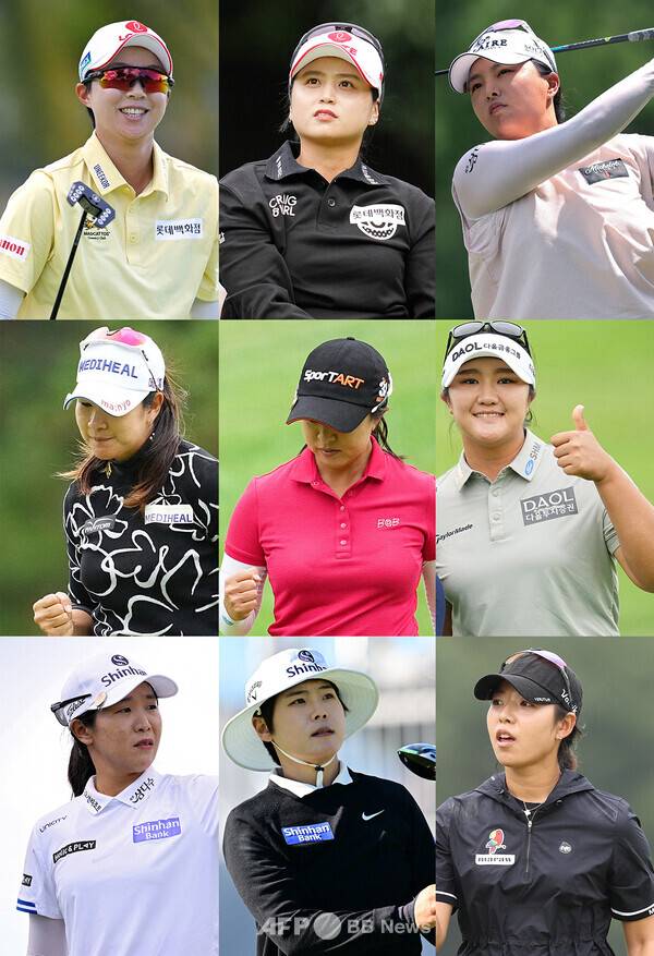 미국여자프로골프(LPGA) 투어 2025시즌 최종전 CME그룹 투어 챔피언십에 출전하는 김효주, 최혜진, 고진영, 김아림, 김세영, 유해란, 임진희, 이소미, 이미향 프로. 사진제공=ⓒAFPBBNews = News1 (사진을 무단으로 사용하지 마십시오.)