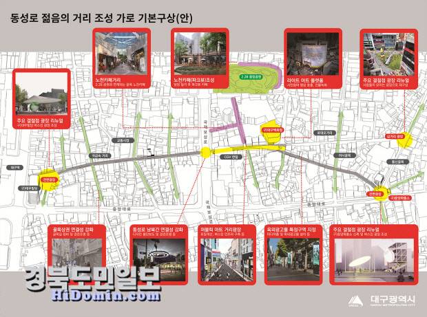 동성로 젊음의 거리 조성 가로 기본구상(안). 사진=대구시 제공